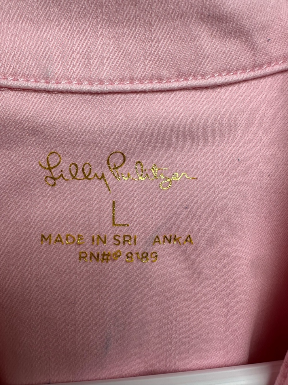 Lilly Pulitzer Pastel Pink Laylani Denim Jacket - Gold Buttons Size Large - Picture 4 of 12